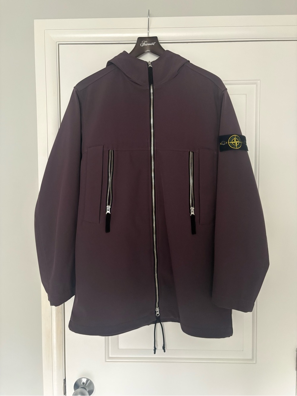 Stone Island Plum Hooded Zip-Up Windbreaker